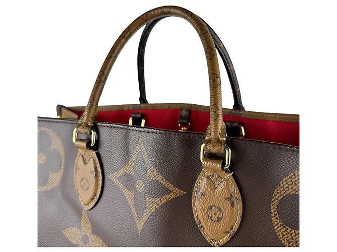Borsa Louis Vuitton Monogram Reverse OnTheGo GM Marrone Monogramma - vista 10