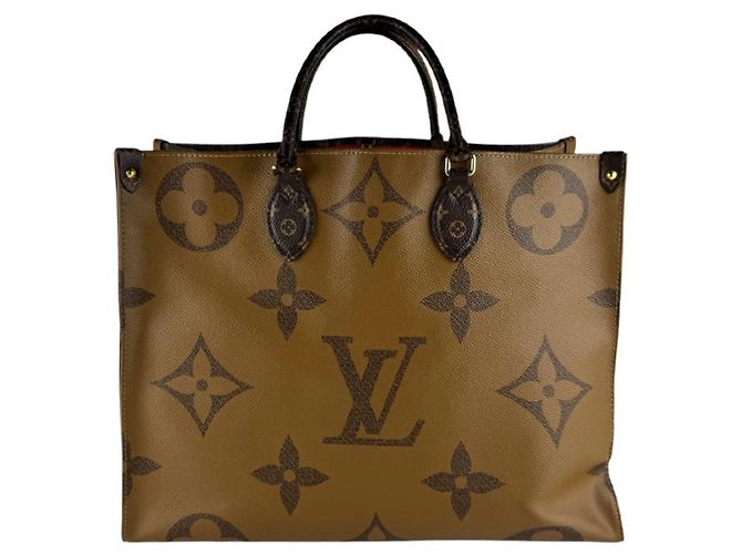 Borsa Louis Vuitton Monogram Reverse OnTheGo GM Marrone Monogramma - vista 3