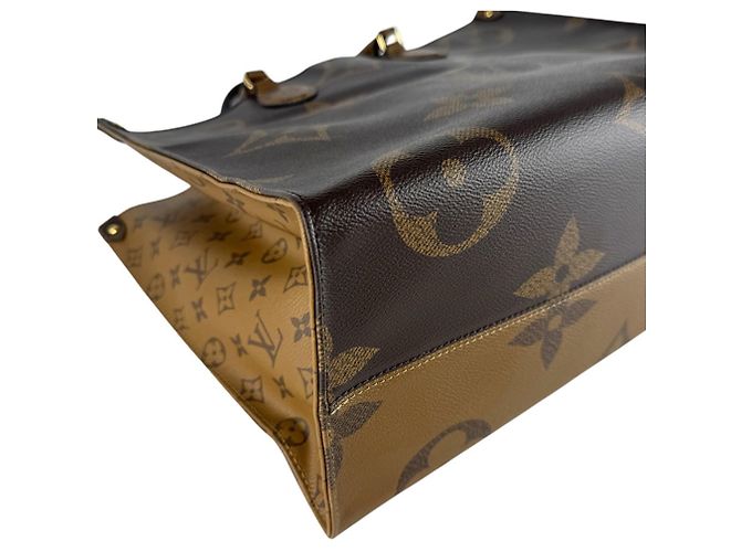 Borsa Louis Vuitton Monogram Reverse OnTheGo GM Marrone Monogramma - vista 9
