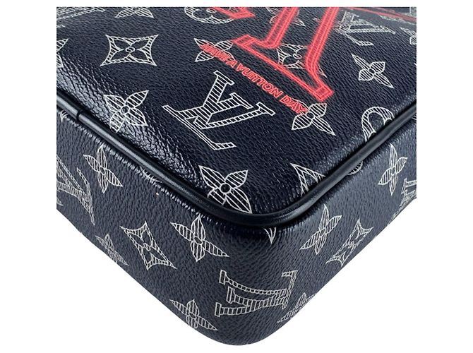 Borsa a tracolla Louis Vuitton Monogram Ink Danube PM Navy Blu navy - vista 8