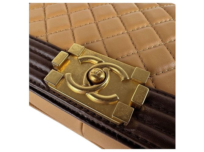 Borsa Chanel Boy a Spalla Marrone Beige - vista 11