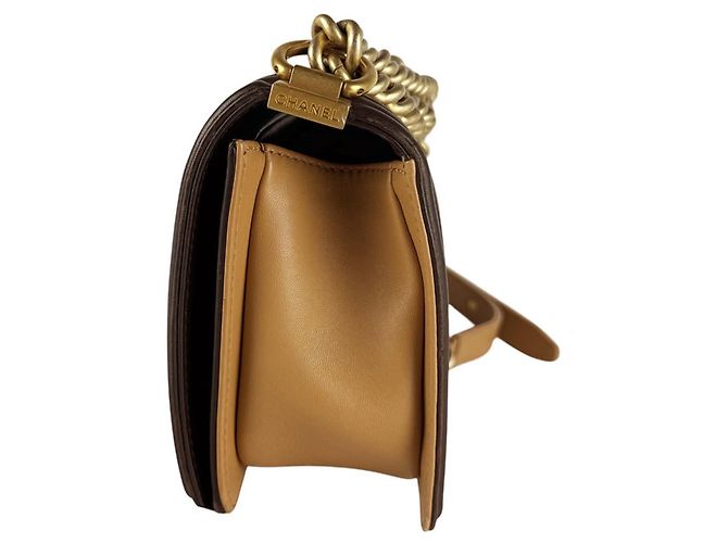 Borsa Chanel Boy a Spalla Marrone Beige - vista 2