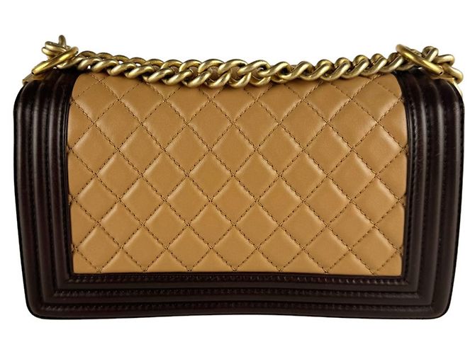 Borsa Chanel Boy a Spalla Marrone Beige - vista 3