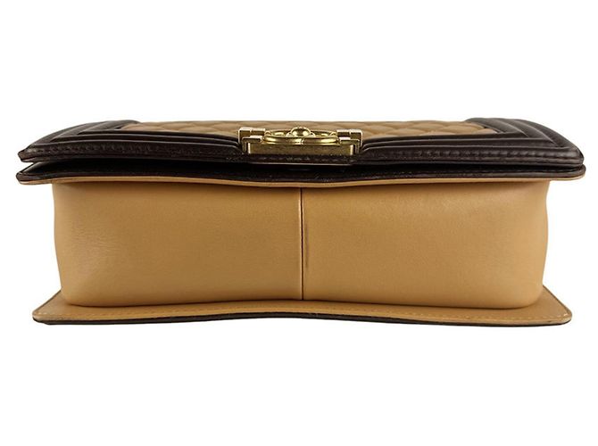 Borsa Chanel Boy a Spalla Marrone Beige - vista 4
