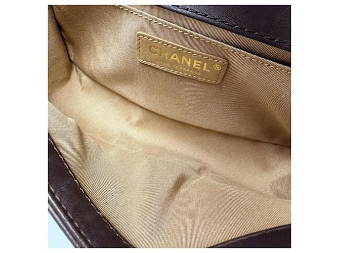 Borsa Chanel Boy a Spalla Marrone Beige - vista 5