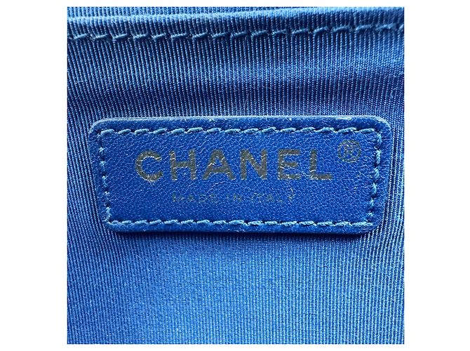 Borsa Chanel Boy a Spalla Marrone Blu Beige - vista 12