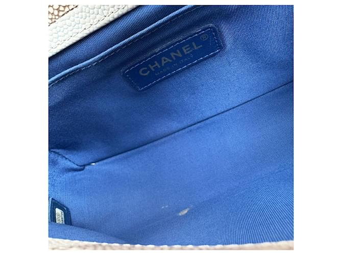 Borsa Chanel Boy a Spalla Marrone Blu Beige - vista 5