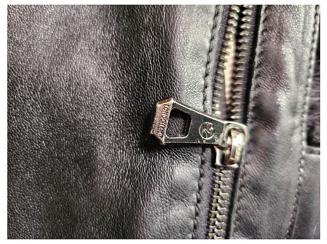 Kate Moss Longchamp Borsa a mano in pelle nera e pelliccia Nero - vista 5