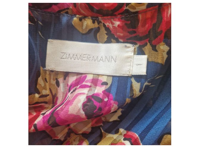 Mini abito plissé floreale Zimmermann Rosa Blu - vista 5