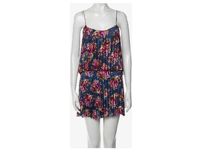 Mini abito plissé floreale Zimmermann Rosa Blu - vista 8