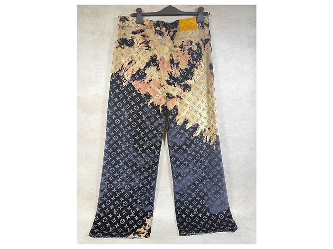 Pantalones Louis Vuitton Bleach Denim Pre-Collection SS2024 Talla 30 Azul oscuro Monograma - vista 2