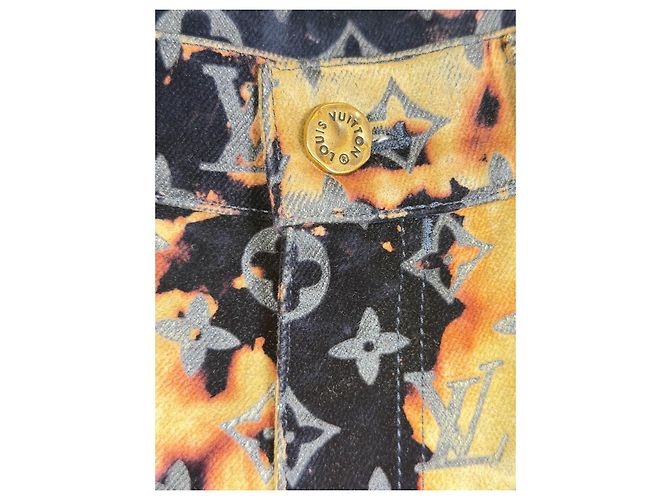 Pantalones Louis Vuitton Bleach Denim Pre-Collection SS2024 Talla 30 Azul oscuro Monograma - vista 4