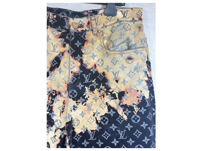 Pantalones Louis Vuitton Bleach Denim Pre-Collection SS2024 Talla 30 Azul oscuro Monograma - vista 5