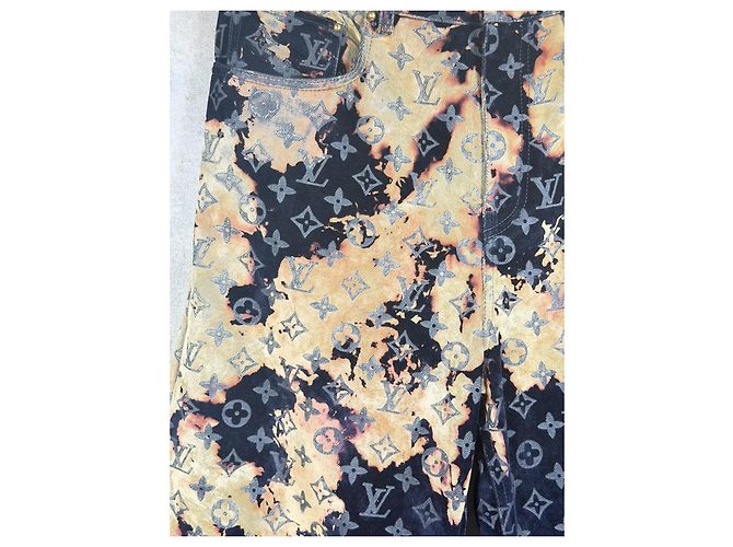 Pantalones Louis Vuitton Bleach Denim Pre-Collection SS2024 Talla 30 Azul oscuro Monograma - vista 6
