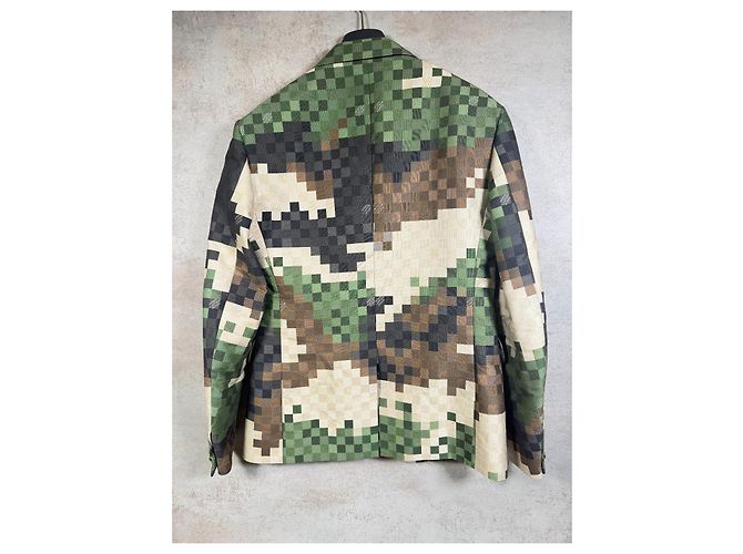 Blazer Tailored Damoflage Louis Vuitton Show SS2024 Taille 48 Marrone Nero Beige Verde - vista 5
