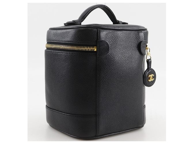 Chanel Vintage Timeless Cosmetic Case Caviar Tall Nero - vista 2