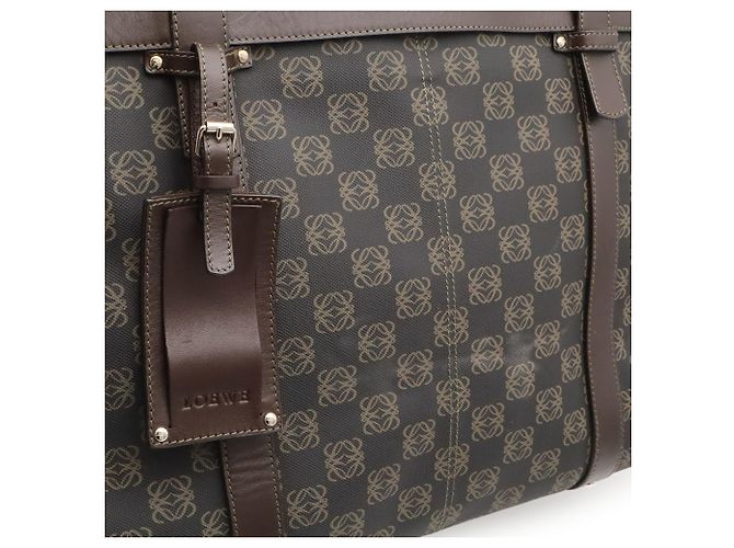 Borsa Boston Loewe Repeat Anagram Nero Marrone scuro - vista 10