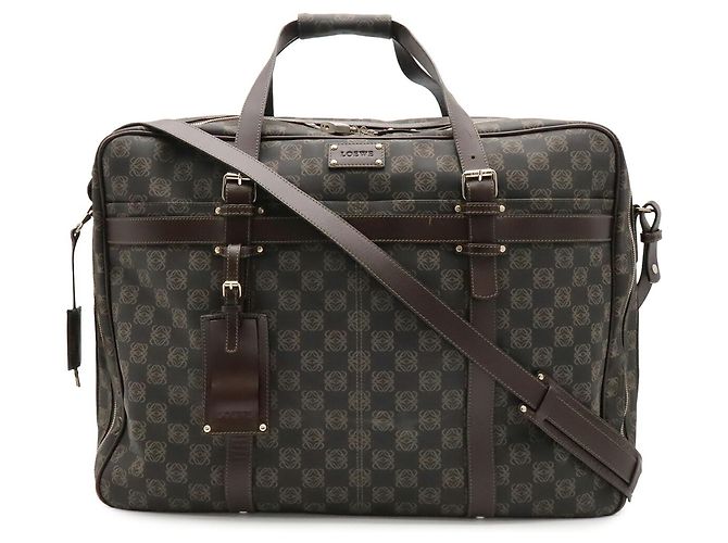 Borsa Boston Loewe Repeat Anagram Nero Marrone scuro - vista 2