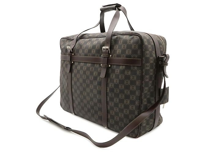 Borsa Boston Loewe Repeat Anagram Nero Marrone scuro - vista 3