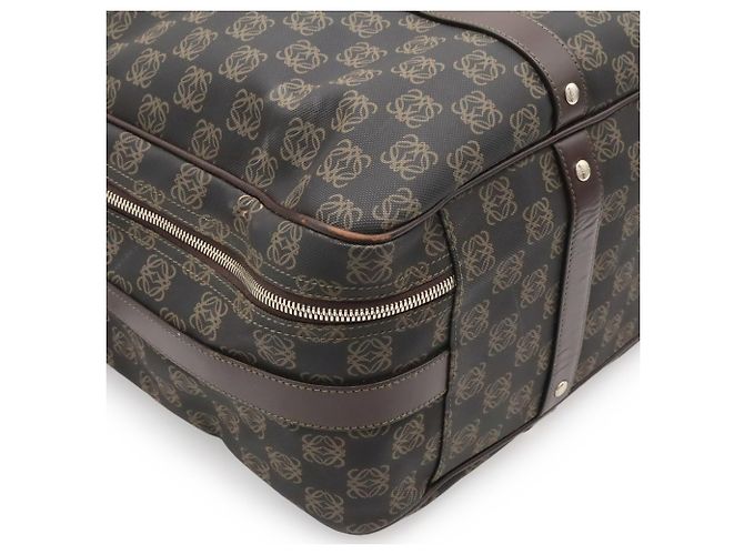 Borsa Boston Loewe Repeat Anagram Nero Marrone scuro - vista 4