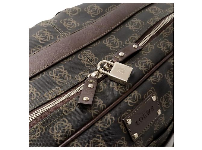Borsa Boston Loewe Repeat Anagram Nero Marrone scuro - vista 6