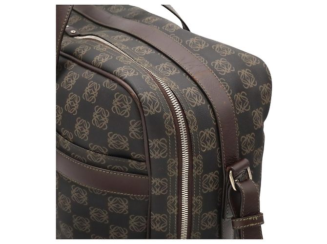 Borsa Boston Loewe Repeat Anagram Nero Marrone scuro - vista 9
