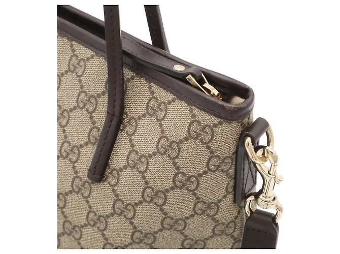 Borsa Tote Gucci GG Supreme Plus Beige Marrone scuro - vista 5