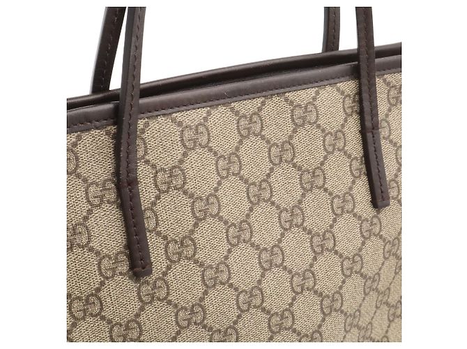 Borsa Tote Gucci GG Supreme Plus Beige Marrone scuro - vista 8