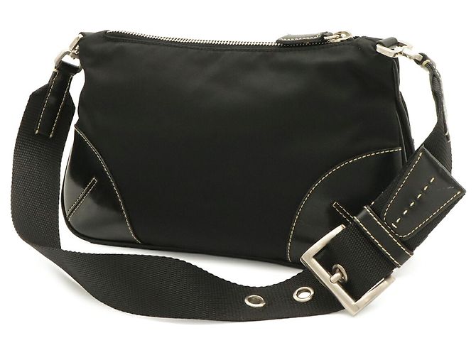 Borsa a Spalla Leggera in Tessuto Prada Nero - vista 3