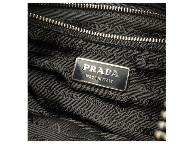 Borsa a Spalla Leggera in Tessuto Prada Nero - vista 9