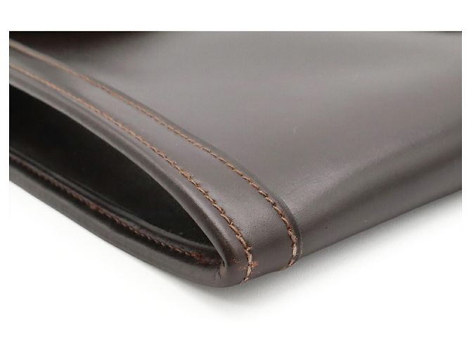 Clutch Hermès Jige PM in pelle marrone scuro - vista 4