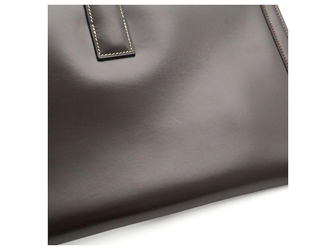 Clutch Hermès Jige PM in pelle marrone scuro - vista 5
