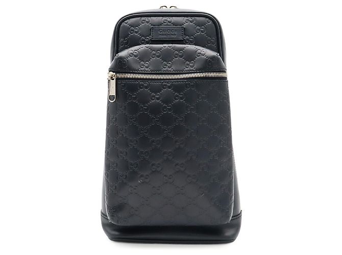 Borsa a tracolla Gucci Guccissima Blu navy - vista 2