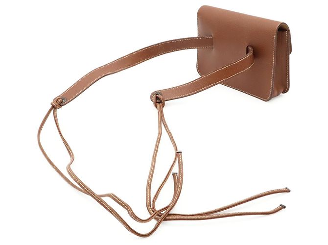 Hermès Pochette da vita in pelle marrone Hermes - vista 3