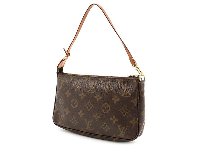 Borsa Louis Vuitton Monogram Pochette Accessoires Marrone - vista 3