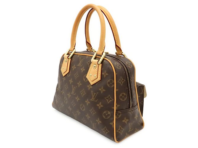 Borsa Louis Vuitton Monogram Manhattan PM Marrone - vista 3