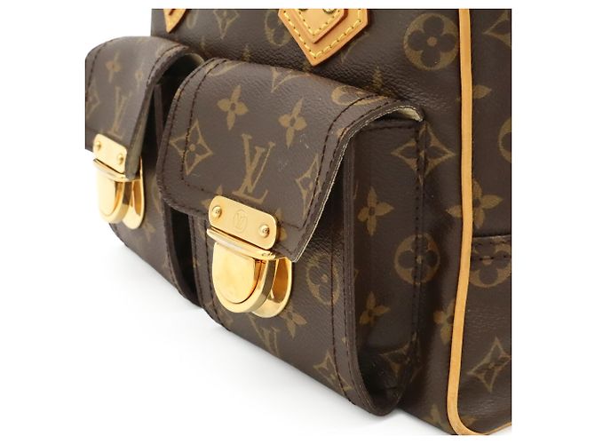 Borsa Louis Vuitton Monogram Manhattan PM Marrone - vista 9