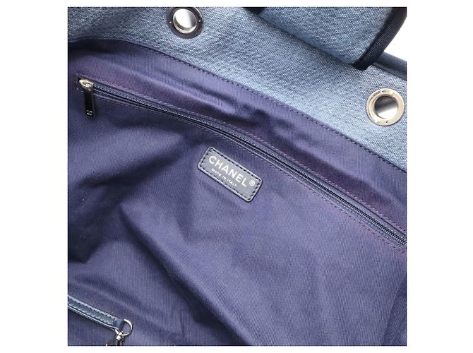 Chanel Deauville GM Chain Tote Bag Blau - Ansicht 10