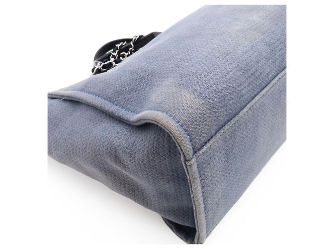 Chanel Deauville GM Chain Tote Bag Blau - Ansicht 4
