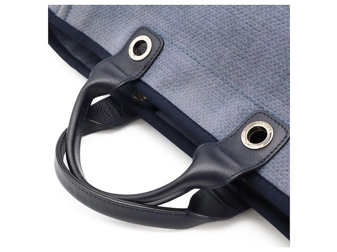 Chanel Deauville GM Chain Tote Bag Blau - Ansicht 5