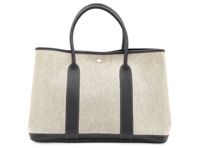 Hermès Borsa Tote HERMES Garden PM Bolduc Ribbon Marrone Nero - vista 2