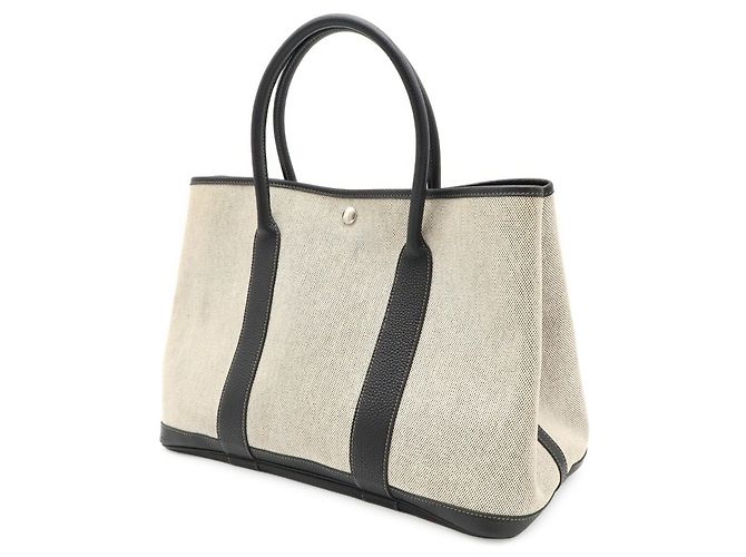 Hermès Borsa Tote HERMES Garden PM Bolduc Ribbon Marrone Nero - vista 3