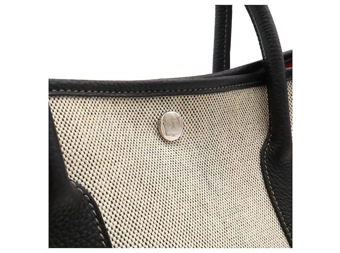Hermès Borsa Tote HERMES Garden PM Bolduc Ribbon Marrone Nero - vista 6