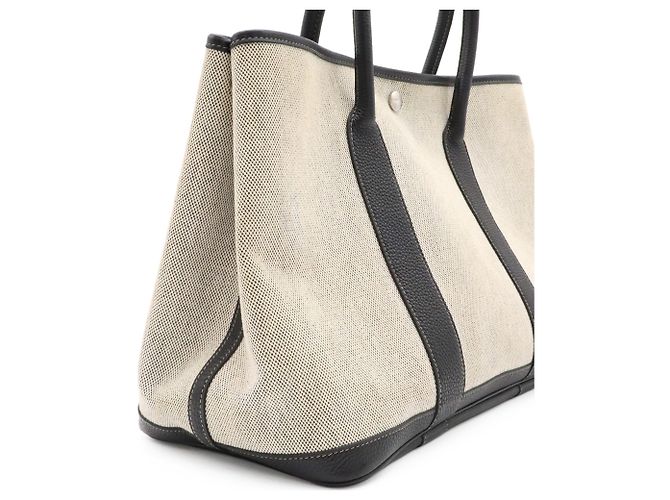 Hermès Borsa Tote HERMES Garden PM Bolduc Ribbon Marrone Nero - vista 8