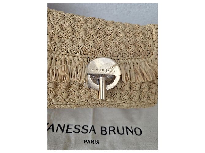 Borsa con patta Vanessa Bruno in rafia Beige - vista 2