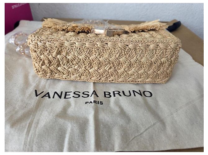 Borsa con patta Vanessa Bruno in rafia Beige - vista 4