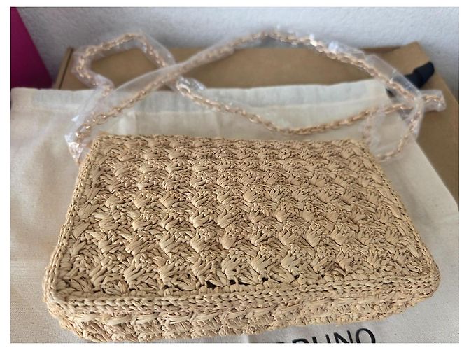 Borsa con patta Vanessa Bruno in rafia Beige - vista 5
