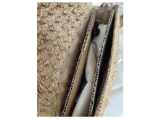 Borsa con patta Vanessa Bruno in rafia Beige - vista 6
