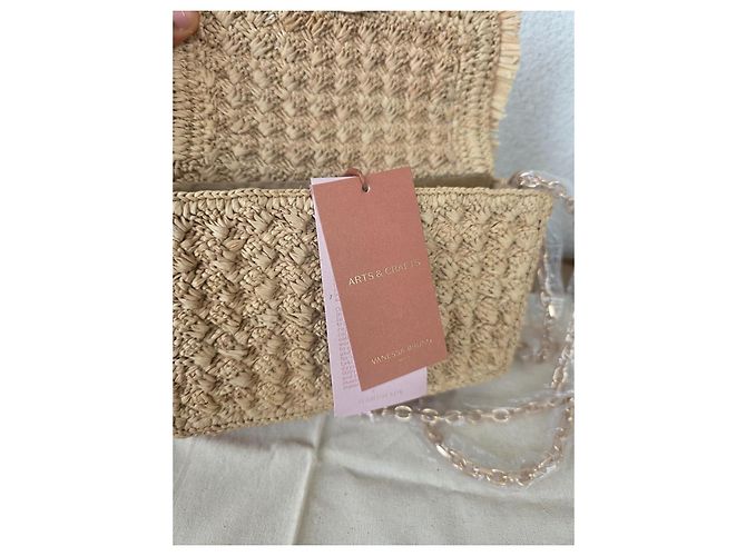 Borsa con patta Vanessa Bruno in rafia Beige - vista 9