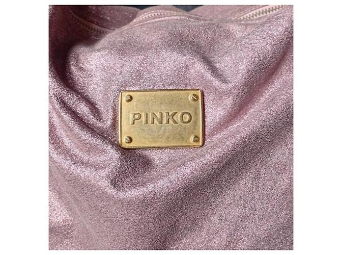Borsa Hobo in pelle rosa metallizzato Pinko - vista 3